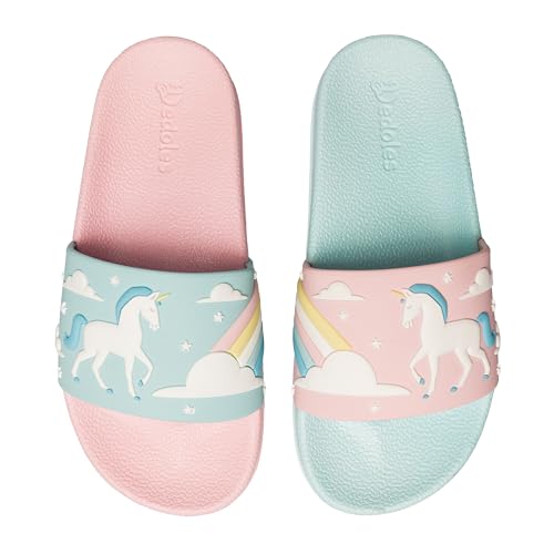 Dedoles Badeschuhe & Hausschuhe Damen Herren & Kinder Badesandalen lustige Designs Bücher Kaffee Party Pizza Fuchs Bär Lama Wolken Geschenk, Farbe: Einhorn und Regenbogen, Gr.: 32 EU Dedoles Badeschuhe & Hausschuhe Damen Herren & Kinder Badesandalen lustige Designs Bücher Kaffee Party Pizza Fuchs Bär Lama Wolken Geschenk, Farbe: Einhorn und Regenbogen, Gr.: 32 EU von Dedoles