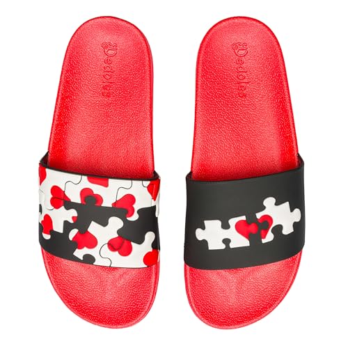 Dedoles Badeschuhe & Hausschuhe Damen Herren & Kinder Badesandalen lustige Designs Bücher Kaffee Party Pizza Fuchs Bär Lama Wolken Geschenk, Farbe: Herz-Puzzle, Gr.: 41 EU Dedoles Badeschuhe & Hausschuhe Damen Herren & Kinder Badesandalen lustige Designs Bücher Kaffee Party Pizza Fuchs Bär Lama Wolken Geschenk, Farbe: Herz-Puzzle, Gr.: 41 EU von Dedoles