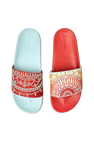 Dedoles Badeschuhe & Hausschuhe Damen Herren & Kinder Badesandalen lustige Designs Bücher Kaffee Party Pizza Fuchs Bär Lama Wolken Geschenk, Farbe: Mehrfarbig, Motiv: Ethno-Mandala, Gr. 36 von Dedoles
