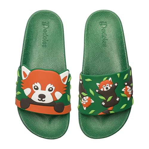 Dedoles Badeschuhe & Hausschuhe Damen Herren & Kinder Badesandalen lustige Designs Bücher Kaffee Party Pizza Fuchs Bär Lama Wolken Geschenk, Farbe: Roter Panda, Gr.: 36 EU von Dedoles