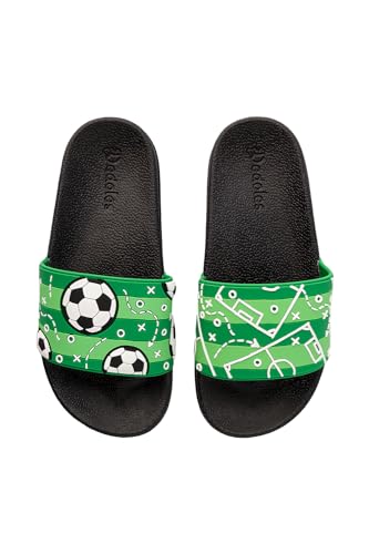 Dedoles Badeschuhe & Hausschuhe viele lustige Designs Bücher Kaffee Katze Party Pizza Dackel Fuchs Panda Delfin Geschenk, Farbe: Fußballplatz, Gr.: 32 EU von Dedoles