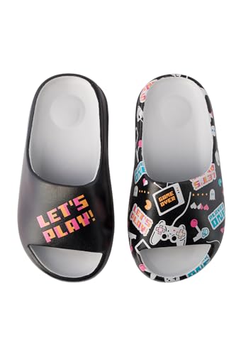 Dedoles Badeschuhe & Hausschuhe viele lustige Designs Bücher Kaffee Katze Party Pizza Dackel Fuchs Panda Delfin Geschenk, Farbe: Gamer Konsole Zocker (Chunky Slides), Gr.: 30 EU von Dedoles