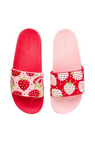 Dedoles Badeschuhe & Hausschuhe viele lustige Designs Bücher Kaffee Katze Party Pizza Dackel Fuchs Panda Delfin Geschenk, Farbe: Leckere Erdbeeren, Gr.: 30 EU von Dedoles
