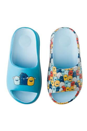 Dedoles Badeschuhe & Hausschuhe viele lustige Designs Bücher Kaffee Katze Party Pizza Dackel Fuchs Panda Delfin Geschenk, Farbe: Monster sind so süß (Chunky Slides), Gr.: 30 EU von Dedoles