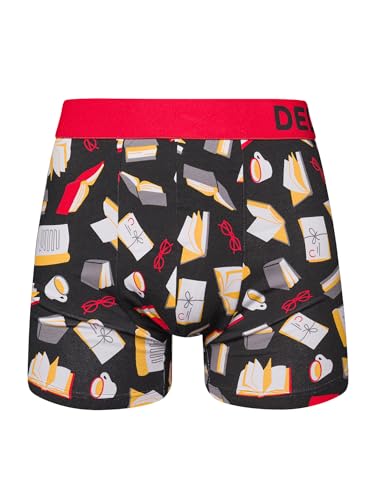 Dedoles Boxershorts Herren & Jungen Unterwäsche Trunks Baumwolle lustige Designs Dinosaurier Hamster Spiele Maulwurf Geschenk, Farbe Mehrfarbig, Motiv Buchliebhaber Unterhose, Gr. 3XL von Dedoles