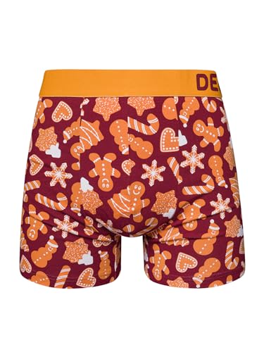 Dedoles Boxershorts Herren & Jungen Unterwäsche Trunks Baumwolle lustige Designs Dinosaurier Hamster Spiele Maulwurf Geschenk, Farbe Orange, Motiv Weihnachtslebkuchen Unterhose, Gr. 3XL von Dedoles