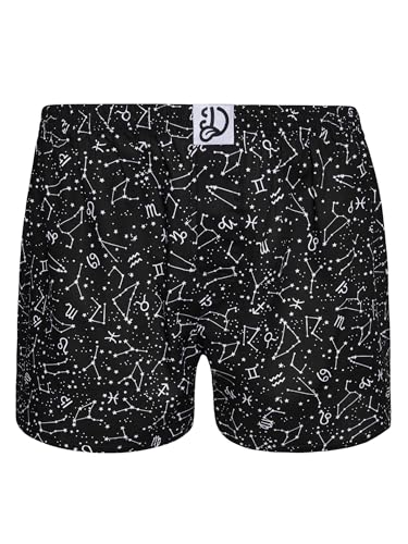 Dedoles Boxershorts Herren Unterwäsche Männer Trunks Baumwolle lustige Designs Tiere Avocado Hamster Spiele Formel-Rennen, Farbe Schwarz, Motiv Sternzeichen, Gr. S von Dedoles