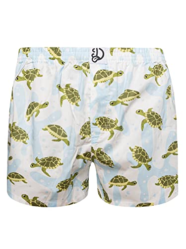 Dedoles Boxershorts Herren & Jungen Unterwäsche Trunks Baumwolle lustige Designs Dinosaurier Hamster Spiele Maulwurf Geschenk, Farbe Grün, Motiv Meeresschildkröten Boxershorts, Gr. 2XL von Dedoles