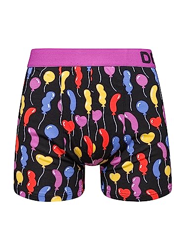 Dedoles Boxershorts Herren & Jungen Unterwäsche Trunks Baumwolle lustige Designs Dinosaurier Hamster Spiele Maulwurf Geschenk, Farbe Mehrfarbig, Motiv Ballons Unterhose, Gr. S von Dedoles