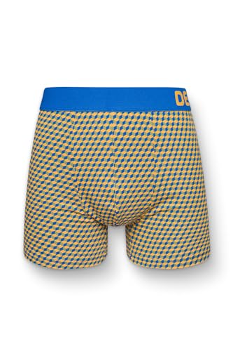 Dedoles Boxershorts Herren & Jungen Unterwäsche Trunks Baumwolle lustige Designs Dinosaurier Hamster Spiele Maulwurf Geschenk, Farbe: Blau-Gelb, Gr. M von Dedoles