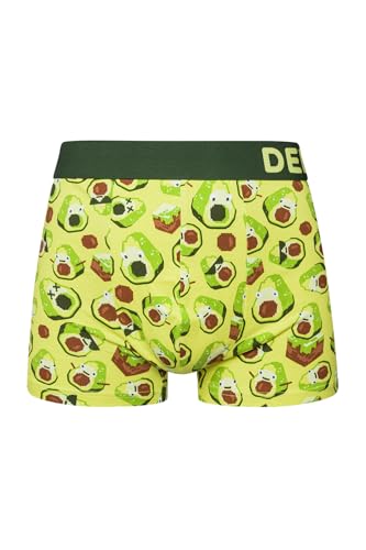 Dedoles Boxershorts Herren & Jungen Unterwäsche Trunks Baumwolle lustige Designs Dinosaurier Hamster Spiele Maulwurf Geschenk, Farbe: Grün, Motiv: Pixel-Avocado (Gekürzte Boxershorts), Gr. M von Dedoles