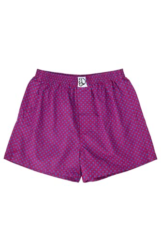 Dedoles Boxershorts Herren & Jungen Unterwäsche Trunks Baumwolle lustige Designs Dinosaurier Hamster Spiele Maulwurf Geschenk, Farbe: Lila, Motiv: Blaue und Magenta (Shorts), Gr. M von Dedoles