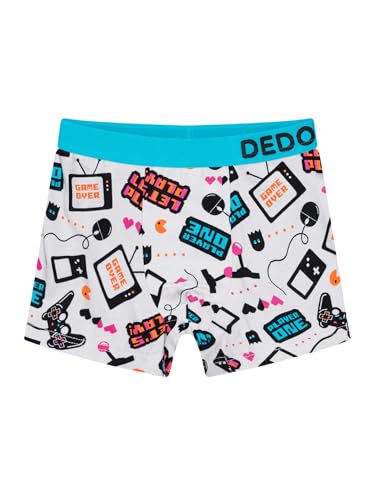 Dedoles Boxershorts Herren & Jungen Unterwäsche Trunks Baumwolle lustige Designs Dinosaurier Hamster Spiele Maulwurf Geschenk, Farbe Mehrfarbig, Motiv Spieler Jungen, Gr. 9-10 Jahre von Dedoles