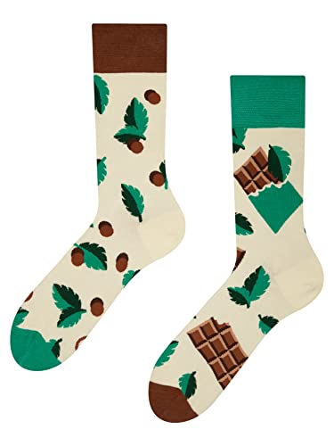 Dedoles Socken Regular normale Höhe Unisex Damen Herren Baumwolle viele lustige Designs Weihnachtssocken 1 Paar, Farbe Türkis, Motiv Minzschokolade, Gr. 43-46 von Dedoles