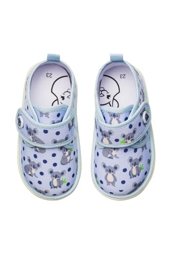 Dedoles Hausschuhe Damen Herren & Kinder Memory-Foam viele lustige Designs Einhorn Musik Regenbogen Comics Spiele Geschenk, Farbe: Blau, Motiv: Koala-Freund, Gr. 22 von Dedoles