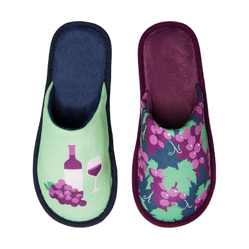 Dedoles Hausschuhe Damen Herren & Kinder Memory-Foam viele lustige Designs Einhorn Musik Regenbogen Comics Spiele Geschenk, Farbe: Mehrfarbig, Motiv: Winzer, Gr. 44-45 EU von Dedoles