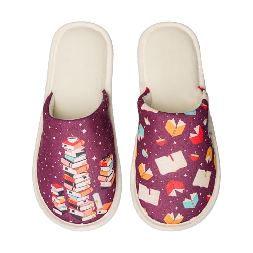 Dedoles Hausschuhe Damen Herren & Kinder Memory-Foam viele lustige Designs Einhorn Musik Regenbogen Comics Spiele Geschenk, Farbe: Mehrfarbig, Motiv: Zauberbücher, Gr. 40-41 EU von Dedoles