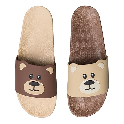 Dedoles Badeschuhe viele lustige Designs Bücher Kaffee Katze Party Pizza Dackel Fuchs Panda Delfin Geschenk, Farbe: Bär, Gr.: 37 EU von Dedoles