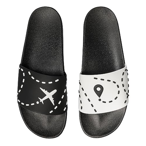 Dedoles Badeschuhe viele lustige Designs Bücher Kaffee Katze Party Pizza Dackel Fuchs Panda Delfin Geschenk, Farbe: Flugroute Pilot, Gr.: 45 EU von Dedoles