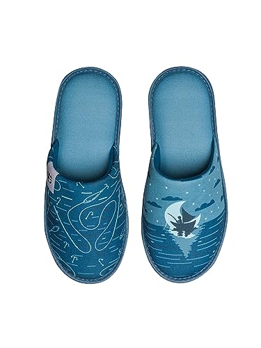 Dedoles Hausschuhe Damen Herren & Kinder Memory-Foam viele lustige Designs Einhorn Musik Regenbogen Comics Spiele Geschenk, Farbe: Mondschein Bootsfahrt, Gr.: 40-41 EU von Dedoles