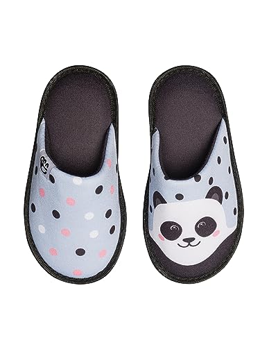 Dedoles Hausschuhe Damen Herren & Kinder Memory-Foam viele lustige Designs Einhorn Musik Regenbogen Comics Spiele Geschenk, Farbe: Glückseliger Panda, Gr.: 30-31 EU von Dedoles