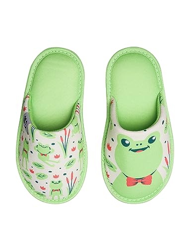 Dedoles Hausschuhe Damen Herren & Kinder Memory-Foam viele lustige Designs Einhorn Musik Regenbogen Comics Spiele Geschenk, Farbe: Quakender Frosch, Gr.: 30-31 EU von Dedoles