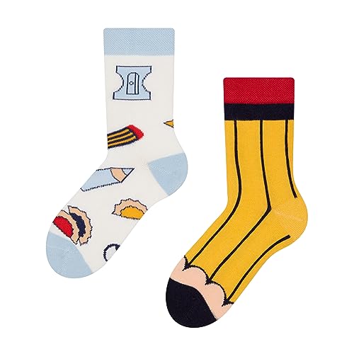 Dedoles Socken Kinder Mädchen Jungen Baumwolle viele lustige Designs Weihnachtssocken 1 Paar, Farbe Mehrfarbig, Motiv Bleistift, Gr. 27-30 von Dedoles