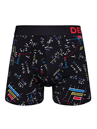 Dedoles Boxershorts Herren & Jungen Unterwäsche Trunks Baumwolle lustige Designs Dinosaurier Hamster Spiele Maulwurf Geschenk, Farbe Schwarz, Motiv Mathematik Unterhose, Gr. XXL von Dedoles