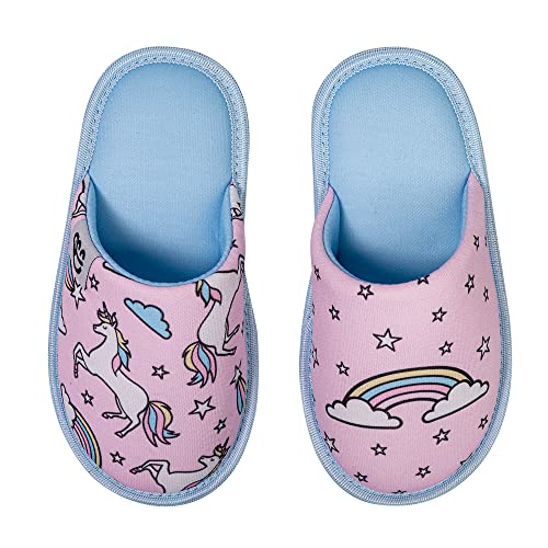 Dedoles Hausschuhe Damen Herren & Kinder Memory-Foam viele lustige Designs Einhorn Musik Regenbogen Comics Spiele Geschenk, Farbe: Regenbogen Einhorn Unicorn-Style, Gr.: 40-41 EU von Dedoles