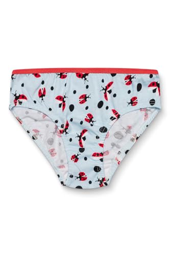 Dedoles Slip Damen & Mädchen Panties Unterwäsche Baumwolle viele lustige Designs Blumen Apfel Avocado Einhorn Party Meerjungfrau, Farbe: Mehrfarbig, Motiv: Marienkäfer und Punkte, Gr. 4-6 Jahre von Dedoles