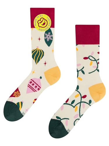 Dedoles Socken Regular normale Höhe Unisex Damen Herren Baumwolle viele lustige Designs Weihnachtssocken 1 Paar, Farbe Mehrfarbig, Motiv Weihnachtsdekoration, Gr. 35-38 von Dedoles