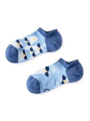 Dedoles Socken Unisex Damen Herren & Kinder Baumwolle viele lustige Designs 1 Paar Geschenk links rechts verschieden, Farbe: Blau, Motiv: Coole Tauben Sneakersocken, Gr. 35-38 von Dedoles