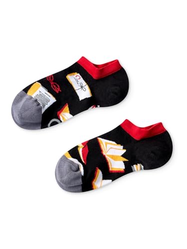 Dedoles Socken Unisex Damen Herren & Kinder Baumwolle viele lustige Designs 1 Paar Geschenk links rechts verschieden, Farbe: Schwarz, Motiv: Buchliebhaber Sneakersocken, Gr. 35-38 von Dedoles