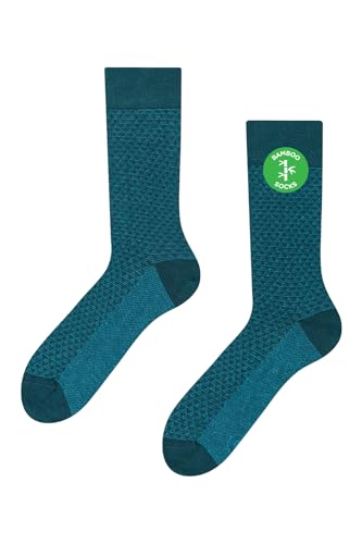 Dedoles Socken Unisex Damen Herren & Kinder Baumwolle viele lustige Designs 1 Paar Geschenk links rechts verschieden, Farbe: Smaragdblau Jacquard, Gr. 43-46 EU von Dedoles