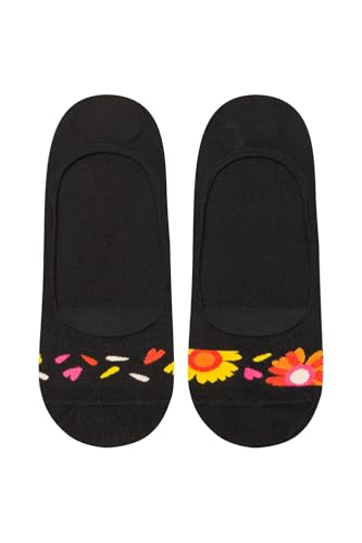 Dedoles Socken Unisex Damen Herren & Kinder Baumwolle viele lustige Designs Fussball Geschenk links rechts verschieden, Farbe: Schwarz, Motiv: Liebt mich, liebt mich nicht (Füßlinge), Gr. 35-38 von Dedoles