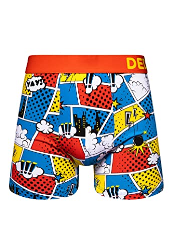 Dedoles Boxershorts Herren & Jungen Unterwäsche Trunks Baumwolle lustige Designs Dinosaurier Hamster Spiele Maulwurf Geschenk, Farbe Mehrfarbig, Motiv Bunte Comics Unterhose, Gr. L von Dedoles