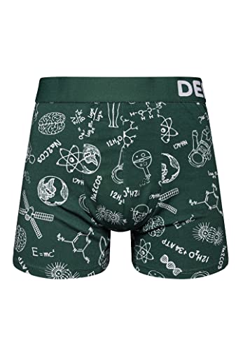 Dedoles Boxershorts Herren & Jungen Unterwäsche Trunks Baumwolle lustige Designs Dinosaurier Hamster Spiele Maulwurf Geschenk, Farbe Grün, Motiv Physik Gegen Chemie Unterhose, Gr. XXL von Dedoles