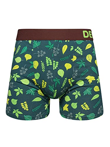 Dedoles Boxershorts Herren & Jungen Unterwäsche Trunks Baumwolle lustige Designs Dinosaurier Hamster Spiele Maulwurf Geschenk, Farbe Grün, Motiv Waldhütte Unterhose, Gr. XXL von Dedoles