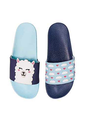 Dedoles Badeschuhe viele lustige Designs Bücher Kaffee Katze Party Pizza Dackel Fuchs Panda Delfin Geschenk, Farbe: Lama und Wolken, Gr.: 40 EU von Dedoles