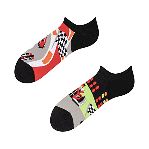 Dedoles Socken Unisex Damen Herren & Kinder Baumwolle viele lustige Designs 1 Paar Geschenk links rechts verschieden, Farbe Mehrfarbig, Motiv Formel-Rennen, Gr. 43-46 von Dedoles
