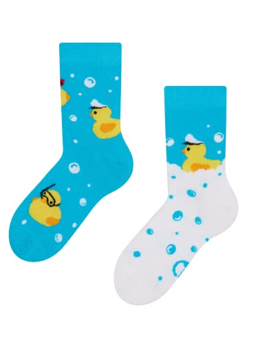 Dedoles Socken Kinder Mädchen Jungen Baumwolle viele lustige Designs Weihnachtssocken 1 Paar, Farbe Blau, Motiv Captain Duck, Gr. 23-26 von Dedoles