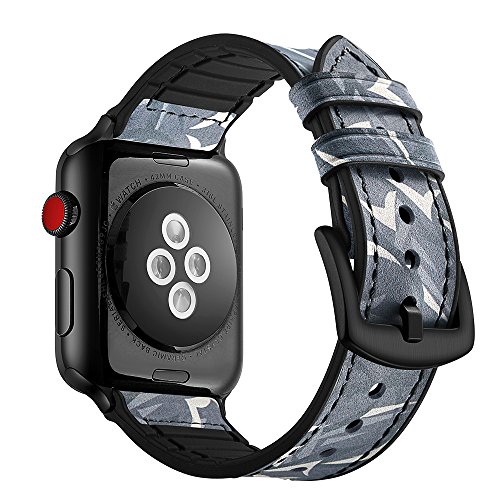 Dee Plus Echtleder Armband für Apple Watch Series 1/2/3/4/5/6/7/8/SE, Kalb Leder Silikon Uhr Ersatzband Uhrenarmbänder,Edelstahlschließe Einstellbar Premium Leder Armband, Mehrfarben optional Dee Plus Echtleder Armband für Apple Watch Series 1/2/3/4/5/6/7/8/SE, Kalb Leder Silikon Uhr Ersatzband Uhrenarmbänder,Edelstahlschließe Einstellbar Premium Leder Armband, Mehrfarben optional von Dee Plus