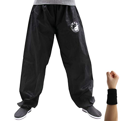 Dee Plus Tai Chi Trainingshose | Damen und Herren Kung Fu Uniformen Kampfsport | Qigong Wing Chun Shaolin Weite Beine Knickerbocker Kleidung -Baumwolle (3XL) von Dee Plus