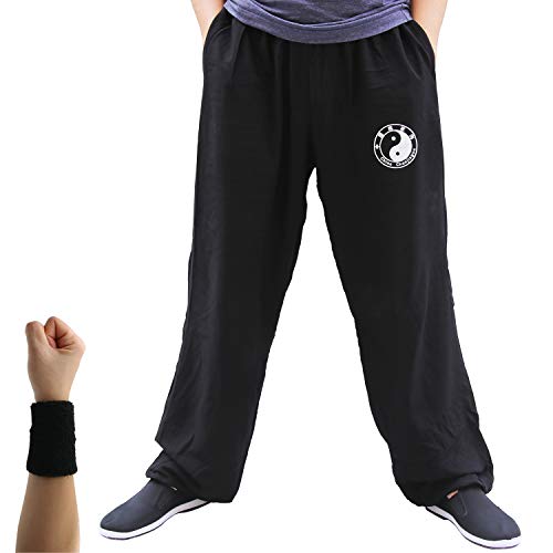 Dee Plus Wushuhose | Tai Chi Trainingshose | Yogahose - Traditionelle Chinesische Kampfkunst Qigong Wing Chun Shaolin Kung Fu Uniformen Training Hose Damen und Herren - Baumwolle - 2 Taschen von Dee Plus