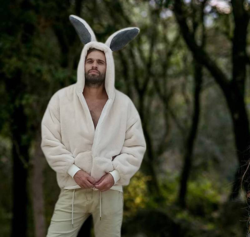 Off White Kaninchenkostüm/Handgemachtes Für Erwachsene Bunny Kostüm - Gemütlicher Kaninchen Kapuzenpullover Männer Und Frauen von DeeDeeDesignCostumes