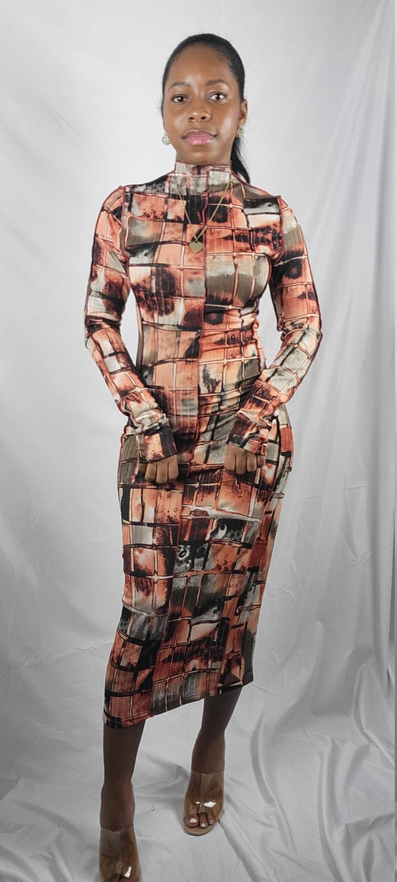 Brick Patch Work Bodycon Kleid von DeeSupremeApparel