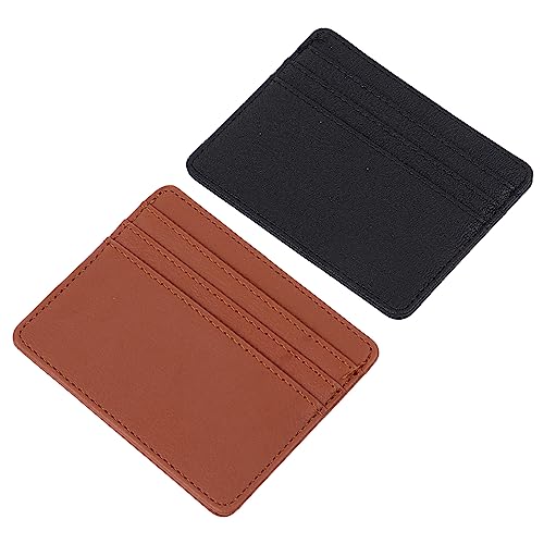 DeeboW Kartenetui, kleine Geldbörsen, 2 Stück, Kartenhülle, Leder-Kartenhalter, minimalistische Brieftasche, Kartenschutzhüllen, Lederkarten, Geldbörse, Schutzhüllen von DeeboW