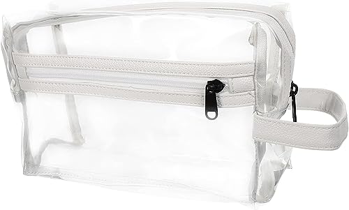 Make-up-Pinselhalter, Kosmetikaufbewahrung, Kosmetiktasche, Kulturbeutel, Make-up-Taschen aus Kunststoff, Reise-Organizer, transparente Kosmetiktasche, Kosmetiktasche (Color : Black, Size : 24x16cmx von DeeboW