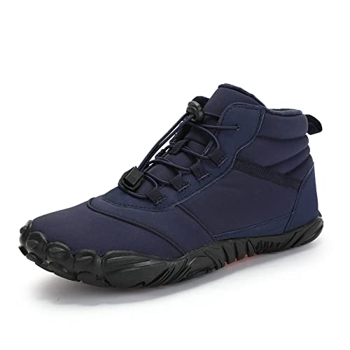 Barfußschuhe Winter Damen Wasserresistent Barefoot Schuhe Herren Gepolstert Barfuß Laufschuhe Unisex (Blau, Adult, Numeric_36, Numeric, eu_Footwear_Size_System, Wide) von Deedlite