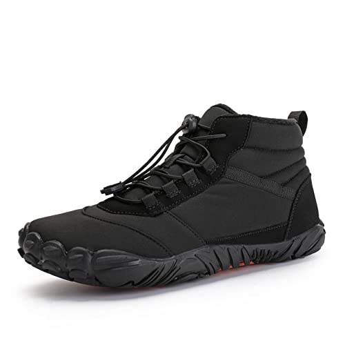 Barfußschuhe Winter Damen Wasserresistent Barefoot Schuhe Herren Gepolstert Barfuß Laufschuhe Unisex (Schwarz, Adult, Numeric_38, Numeric, eu_Footwear_Size_System, Wide) von Deedlite